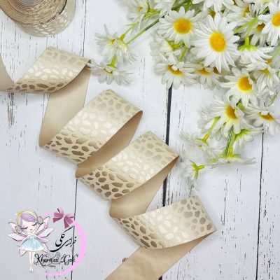 روبان ساتن پلنگی نسکافه ای(عرض4 )