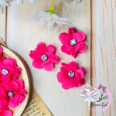 گل نگیندار سایز 3سانت صورتی( 10عددی)