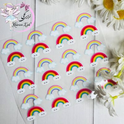 برچسب حرارتی با طرح رنگین کمان (10عددی)