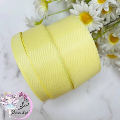 روبان گروگرن ساده رنگ لیمویی